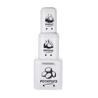 3XDÓZA na brambory - bílá, kov - Relaxdays