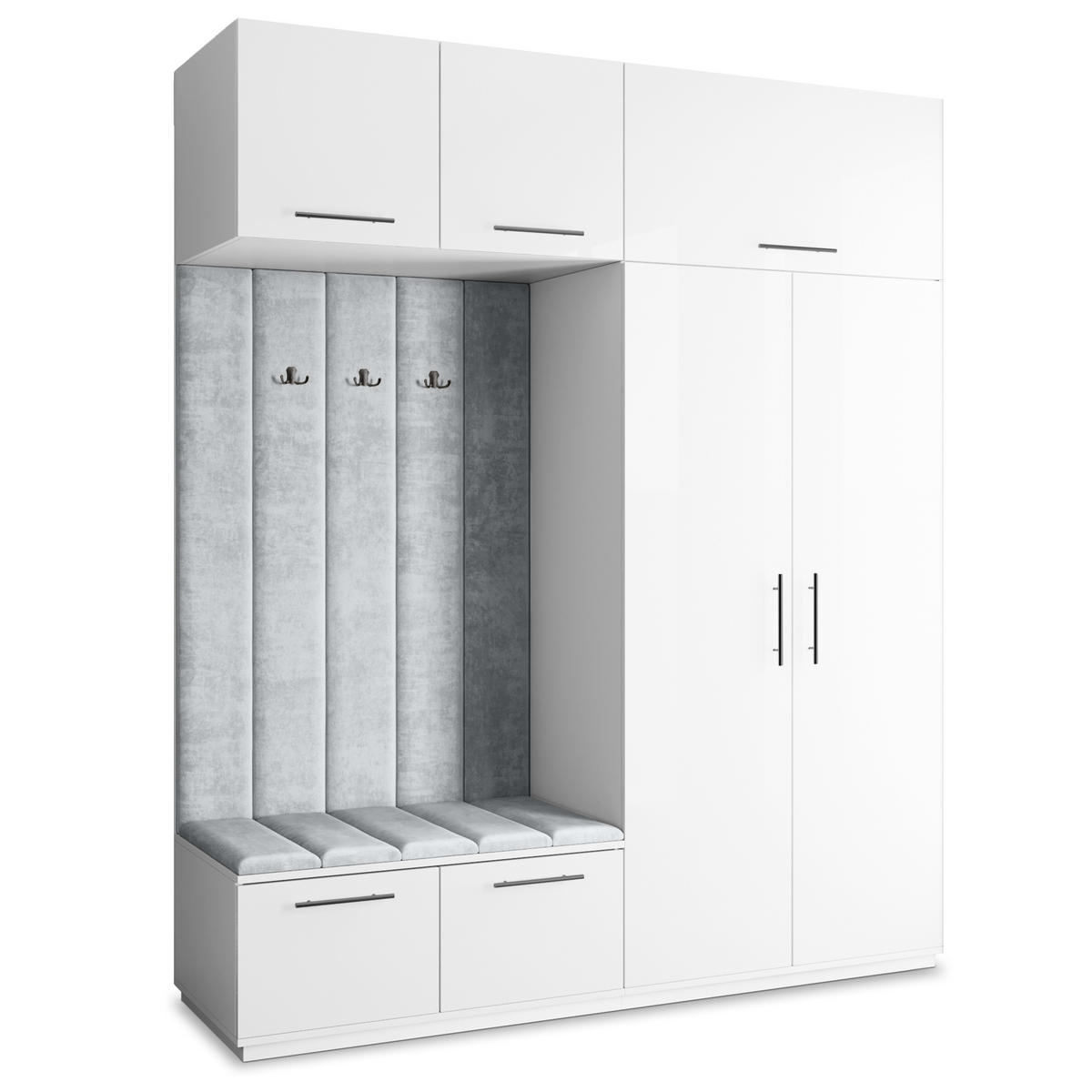 GARDEROBENSCHRANK REMA 200/240/60 cm Modern Weiß - Weiß, Holzwerkstoff (200/240/60cm) - MASSENO