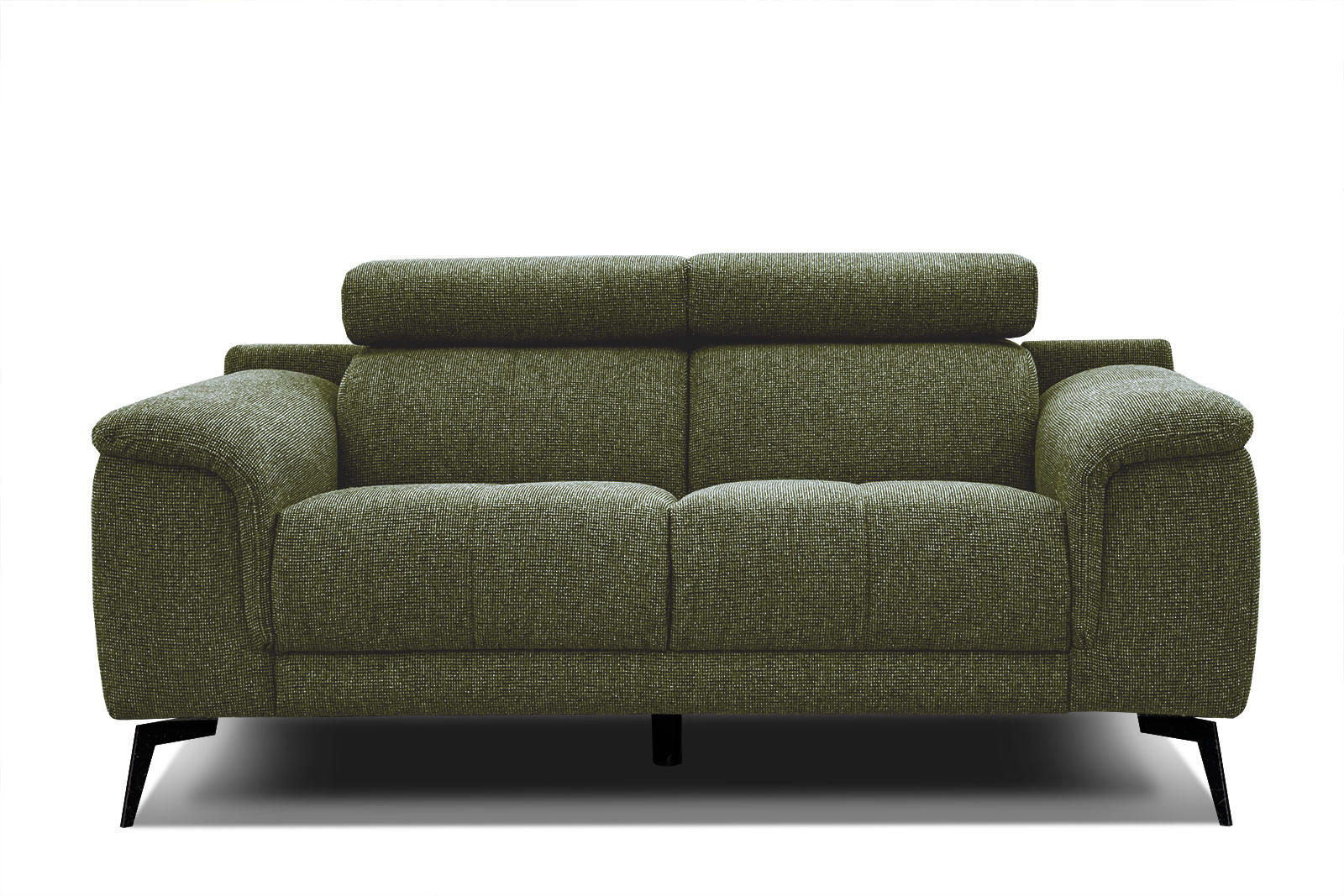 SOFA FIERO 2-Sitzer, olivgrün - Schwarz/Olivgrün, Holzwerkstoff/Textil (170/82/103cm) - Courtois Laville