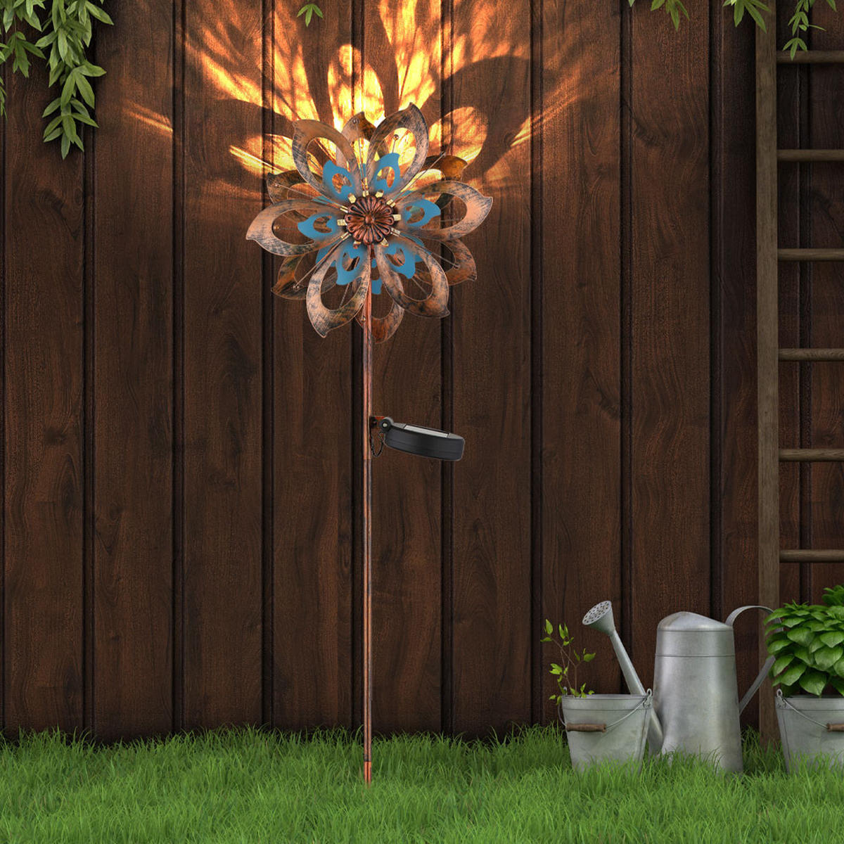 LED AUSSENLEUCHTE Metall Gold - Goldfarben, Glas (22.5/12/92cm) - Globo Lighting