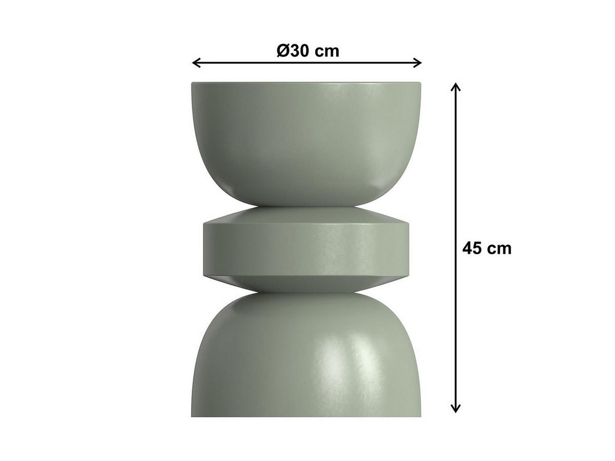 BEISTELLTISCH aus Metall - Khaki - TUVAMI - Grün, Metall (30/30/45cm) - Vente-Unique