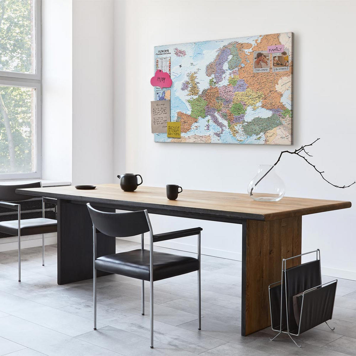 PINNWANDTAFEL Politische Europakarte Englisch 90x60 cm - Multicolor, Holz (90/60cm) - artgeist