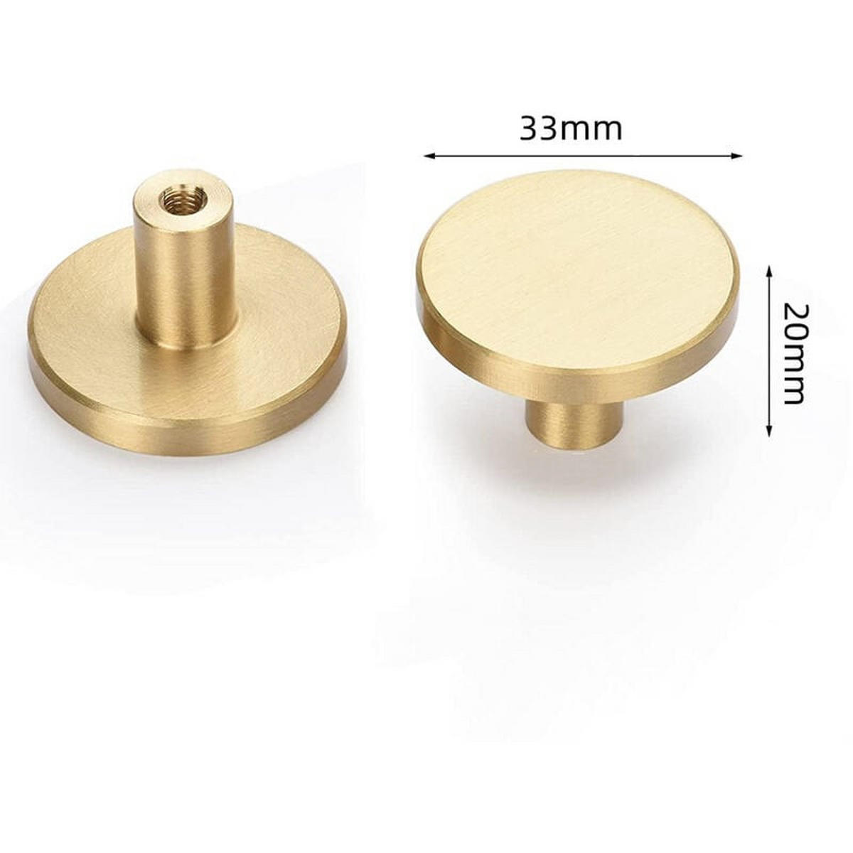 SCHRANKKNOPF Gold 4er-Set 33 mm Messing - Orange, Metall (3.3/2/3.3cm)