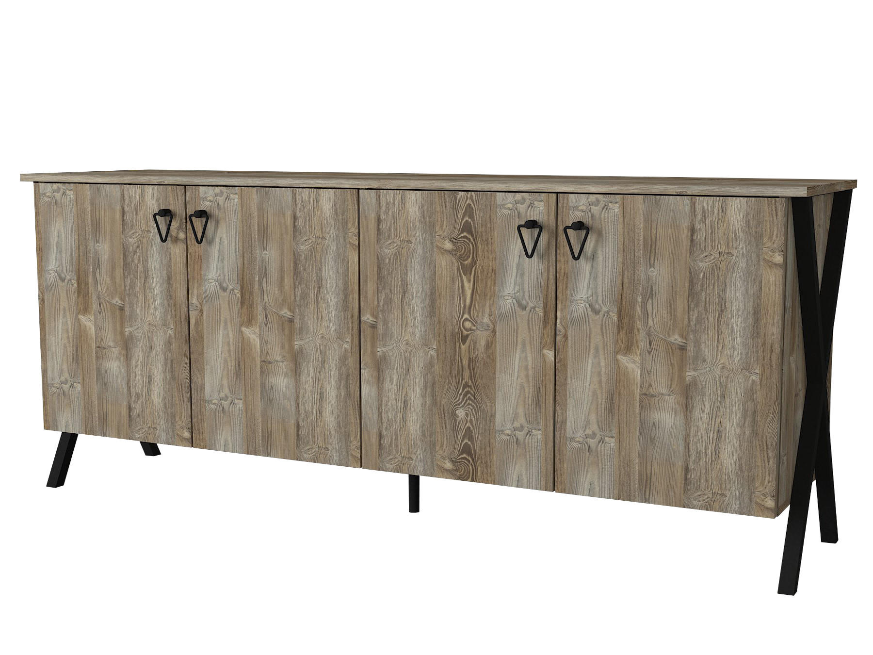 SIDEBOARD Zeth Eiche - Eichefarben, Holzwerkstoff/Metall (180/76.8/44.8cm) - moebel17