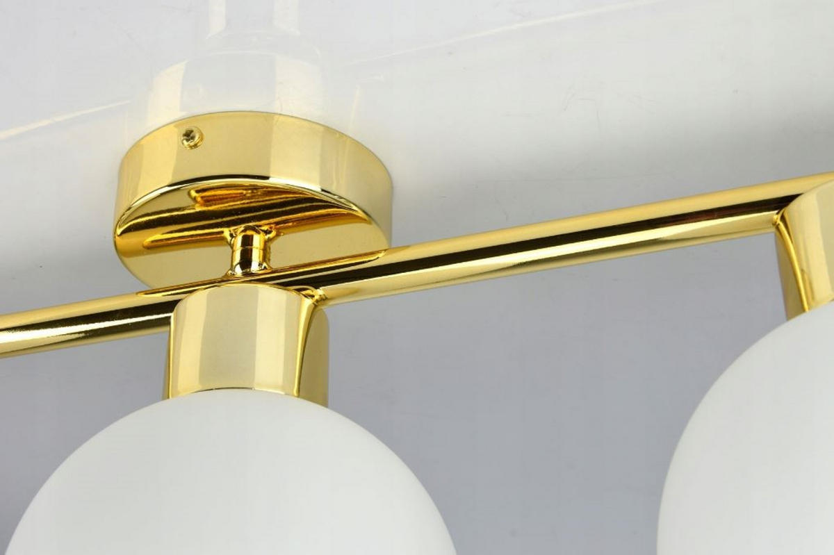 PENDELLEUCHTE GOLDGLAS - Goldfarben/Weiß, Glas/Metall (14/58/22cm) - kiki design