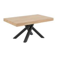ESSTISCH ausziehbar - 6 bis 10 Personen - MDF & Metall - Naturfarben & Schwarz - CATONAV - Schwarz/Naturfarben, Holz (240/90/75cm) - Vente-Unique