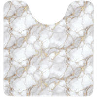 WC-VORLEGER Weiß - Gold - Marmor - Grau Toilettenvorleger 55x60 cm - Weiß, Kunststoff/Textil (55/1cm) - OnlyWow