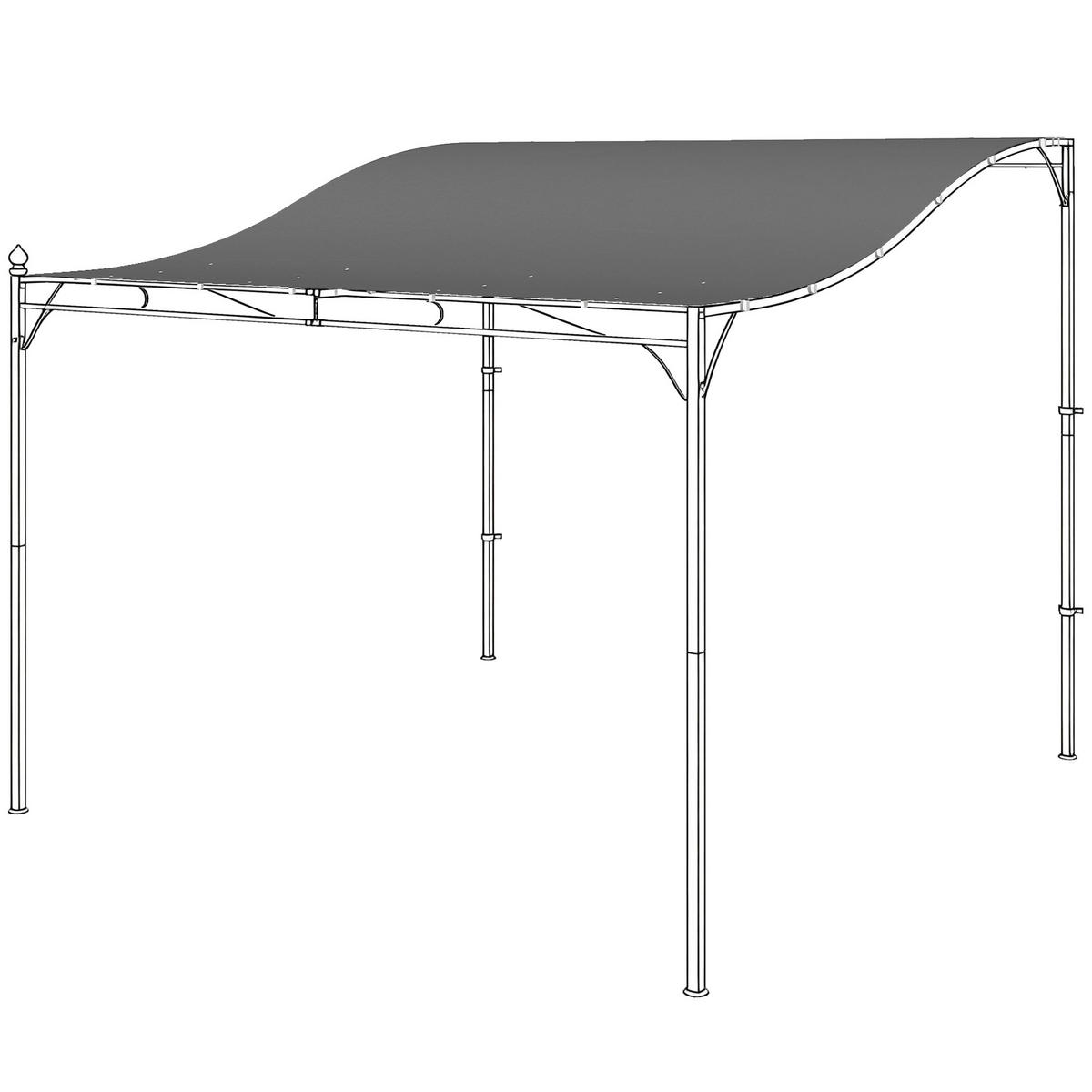 ERSATZDACH für Pergola Sonnensegel für Terrassenüberdachung Ersatz-Dachplane für 3 x 3 m Pavillon 298x293 cm Dunkelgrau - Dunkelgrau, Textil (298/1/293cm)