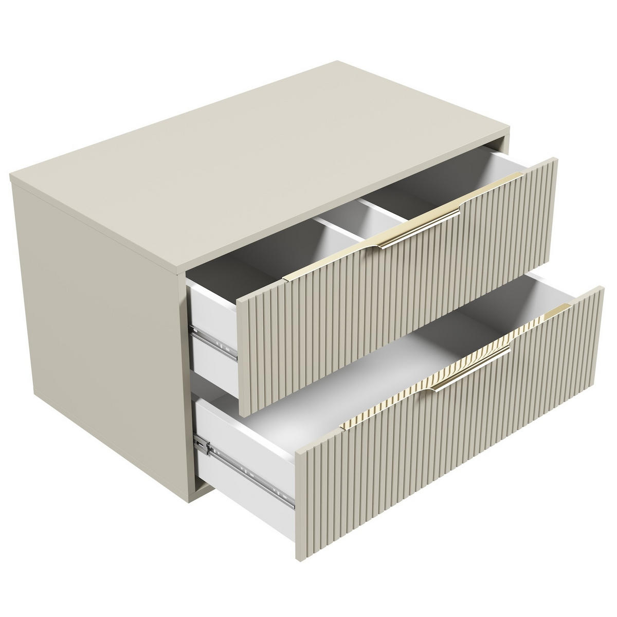 WASCHBECKENUNTERSCHRANK Rimini 2 Schubladen Cashmere - 80 x 46 x 46 cm - Kaschmir, Holz (80/46/46cm) - Badplaats