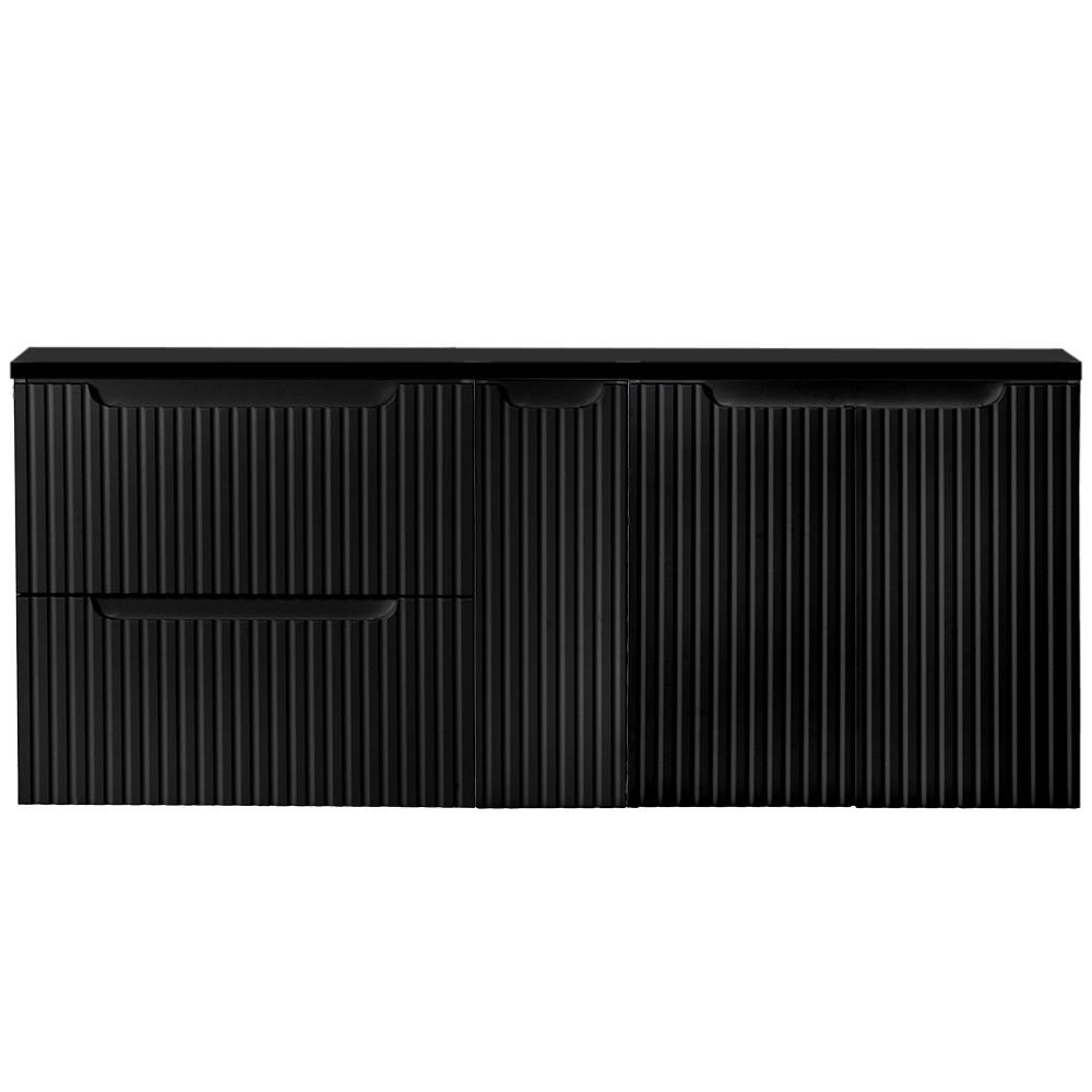WASCHBECKENSCHRANK Newport-56 - Schwarz, Holzwerkstoff (140/60/40cm) - Lomado