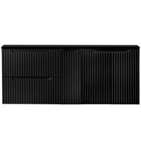 WASCHBECKENSCHRANK Newport-56 - Schwarz, Holzwerkstoff (140/60/40cm) - Lomado