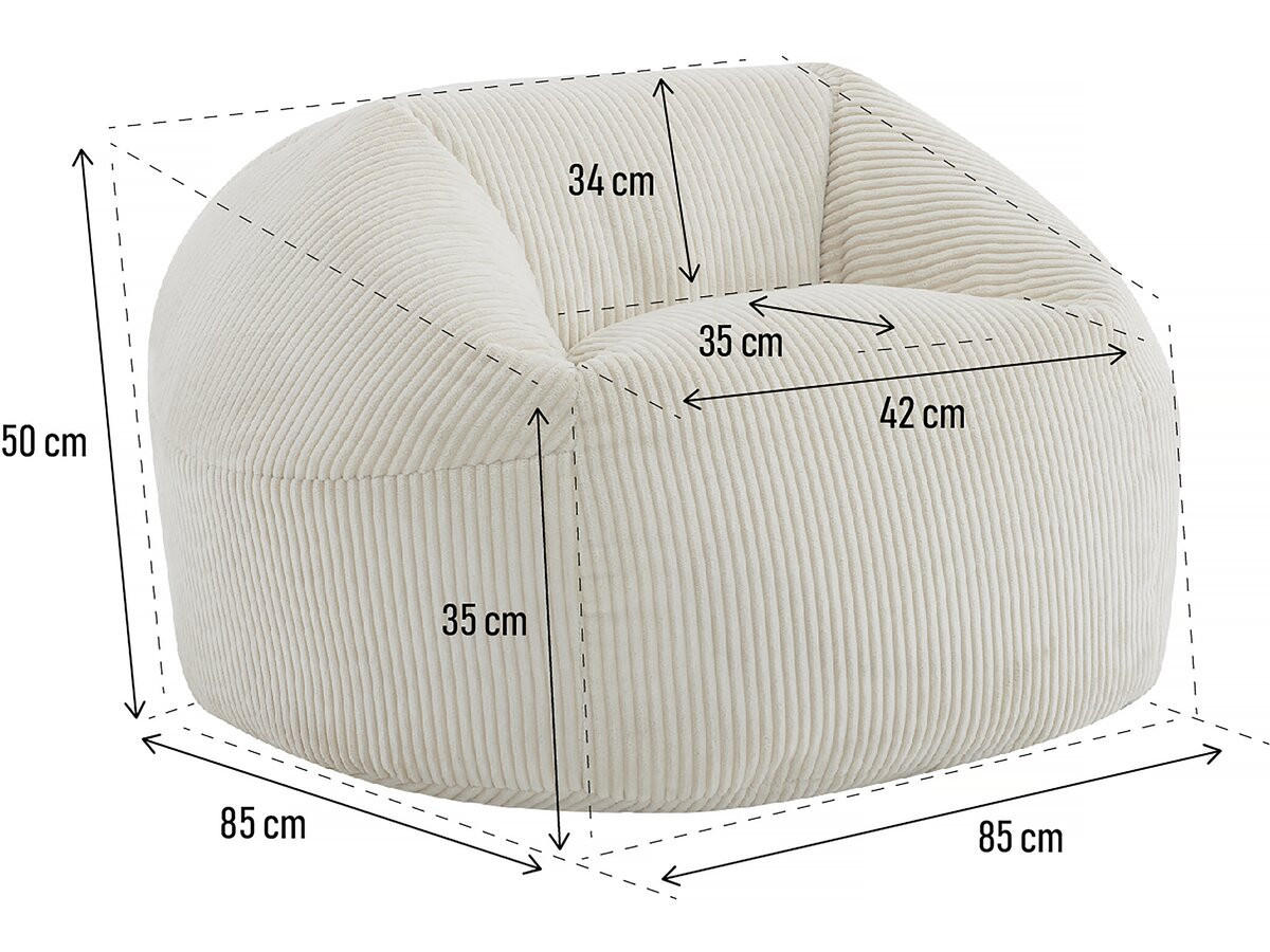 HOCKER cusco beige - Beige, Textil (85/50/85cm) - Habitat Garten