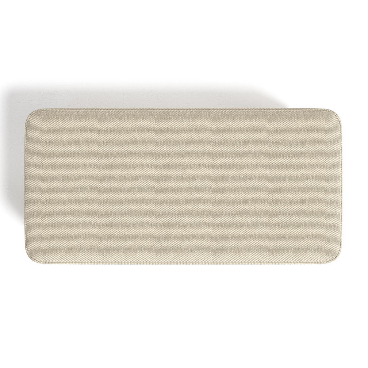 POLSTERHOCKER 57/28/25.7 cm Rechteckig Eichenholzbeine Leinen Beige - Beige/Naturfarben, Eichenholz/Holz (57/25.7/28cm) - Livingandhome