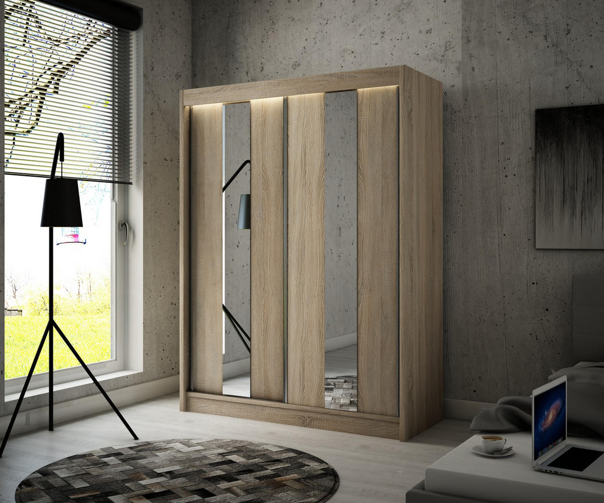 KLEIDERSCHRANK LUKIA - 120 cm - Sonoma Eiche - Sonoma Eiche, Holzwerkstoff (120/215/61cm) - ALTDECOR