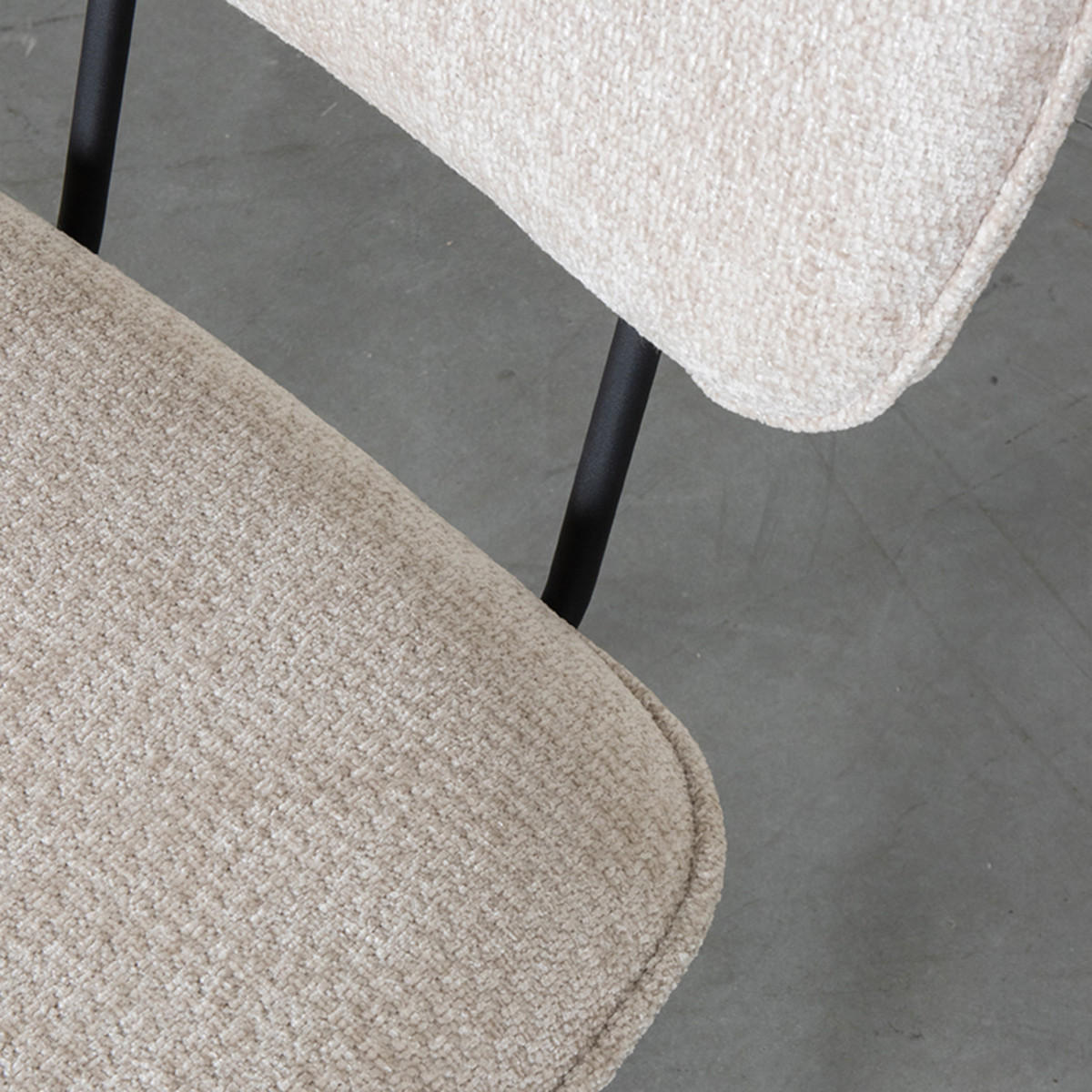 ESSZIMMERSTUHL Liva Beige 60/49/87 cm 2er-Set - Creme, Textil (49/87/60cm) - LABEL51