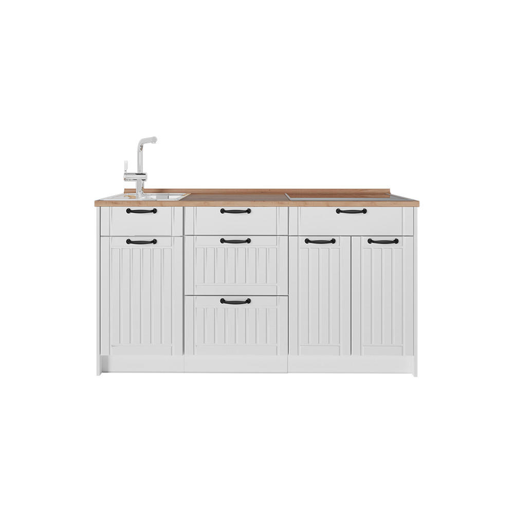 Vicco KUCHYŇSKÝ BLOK Fame-Line, Bílý venkovský dům/Bílá, 150 cm, PD Dub