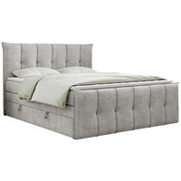 BOXSPRINGBETT PREMIUM 11 KING 160/200 Hellgrau Struktur - H3 - Hellgrau, Holz/Textil (160/200cm) - MKS