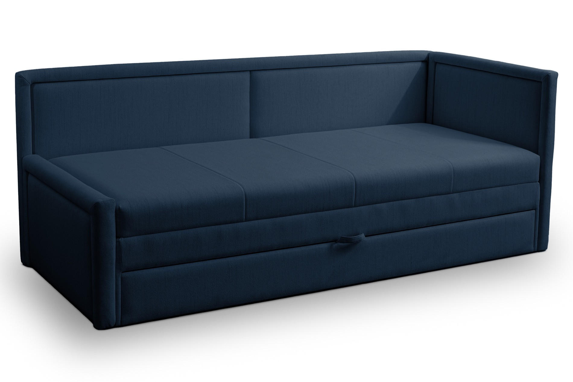JUGENDBETT Caprili Dunkelblau mit Bettkasten - Schwarz/Dunkelblau, Kunststoff/Textil (163/189cm) - Selsey