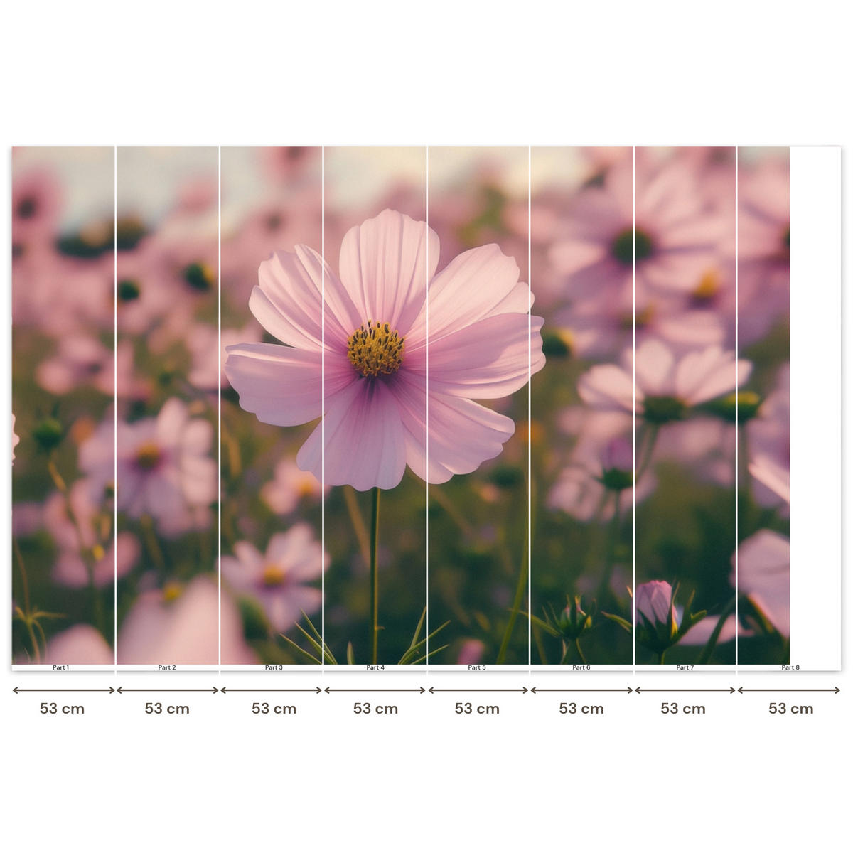TAPETE - Blumen - Lila - Unscharf - 400x260 cm - Rosa, Papier (400/260cm) - OnlyWow