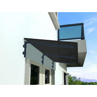 GLASVORDACH 250x90 cm Sicherheitsglas Edelstahl Grauglas L-Schwarz - Grau, Glas (250/1.31/90cm) -  Glaswerk Westfalen