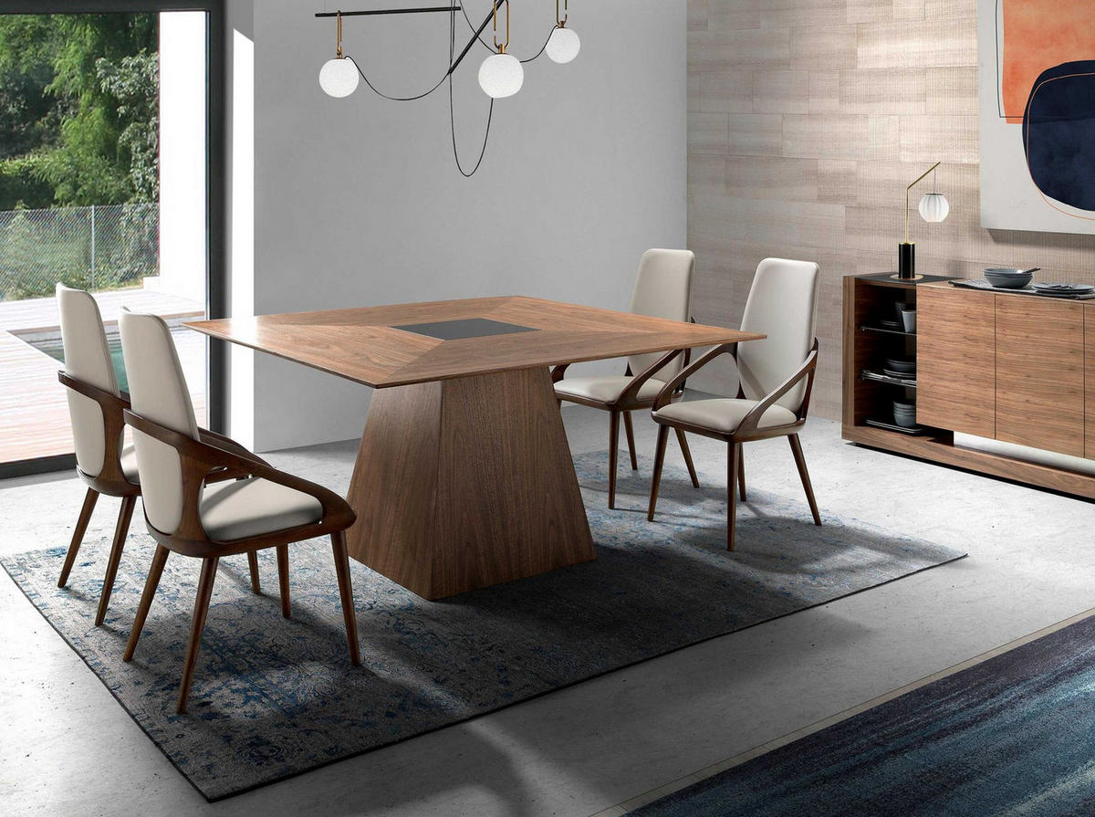 ESSTISCH Esstisch quadratisch Walnuss 150/150/79 cm - Walnussfarben/Schwarz, Holz (150/150/79cm) - ANGEL CERDA