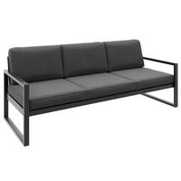 RELAXAČNÍ pohovka Stella 3místná s kovovým rámem, 216 cm, tmavě šedá - černá/tmavě šedá, kov (216/86/80cm) - Beautysofa