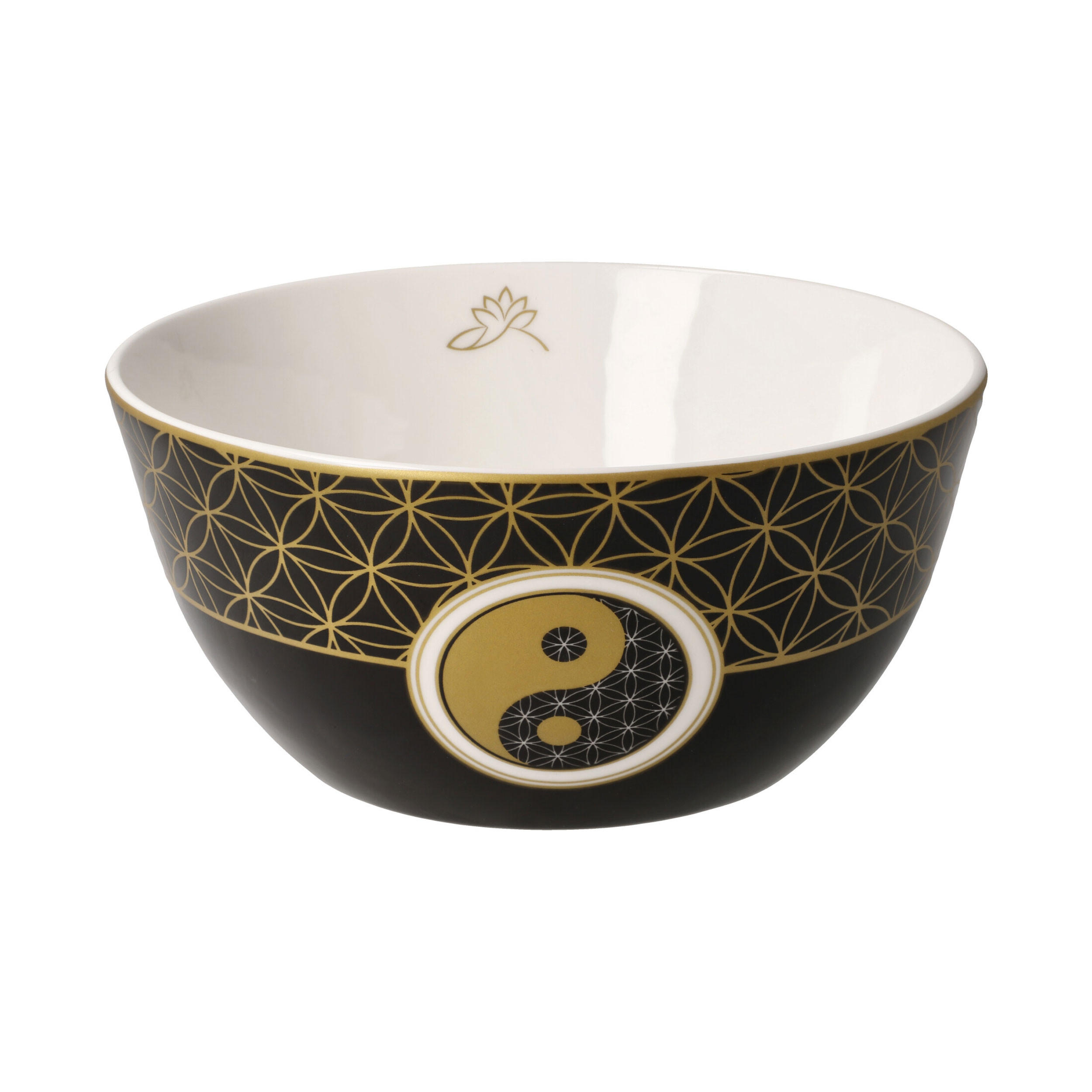 KÜNSTLERSCHALE Yin Yang schwarz, Fine Bone China, Bunt, 15 cm - Multicolor, Keramik (7cm) - Goebel