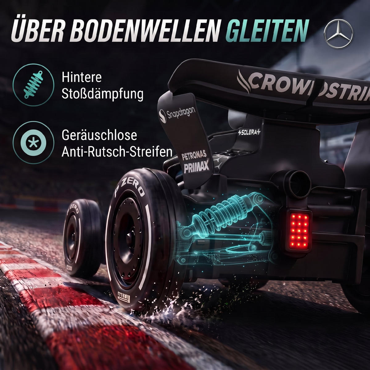 ELEKTRO-GO-KART Kunststoff Schwarz - Schwarz, Kunststoff (123/66/39cm) - AIYAPLAY
