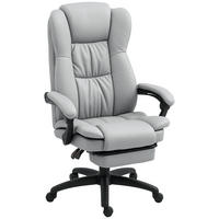 BÜROSTUHL mit 5 Massagemodi, Ergonomisch Schreibtischstuhl mit Liegefunktion - Hellgrau/Schwarz, Kunststoff (68.5/121/68.5cm) - Vinsetto