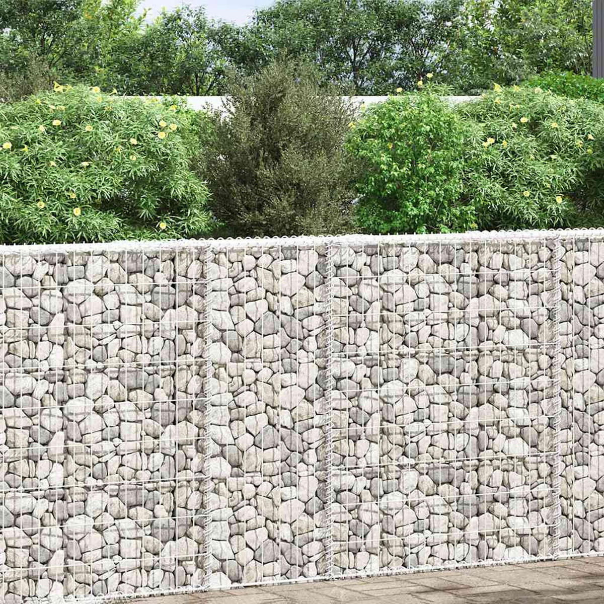 GABIONEN-HOCHBEET Trapezform Verzinkter Stahl 80x20x100 cm - Silberfarben, Metall (20/100/80cm) - furnicato