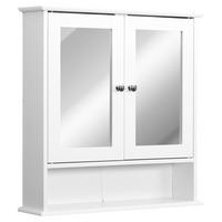 SPIEGELSCHRANK mit Türen und verstellbaren Einlegeböden, 56 x 13 x 58 cm ,Weiß - Weiß, Glas (56/58/13cm) - Vallsero