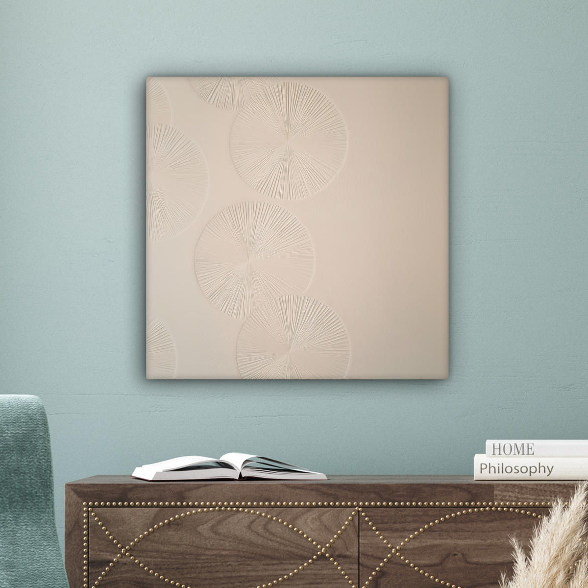 LEINWANDBILD Japandi - Beige - Modern 50x50 cm - Ecru, Textil (50/50cm) - MuchoWow