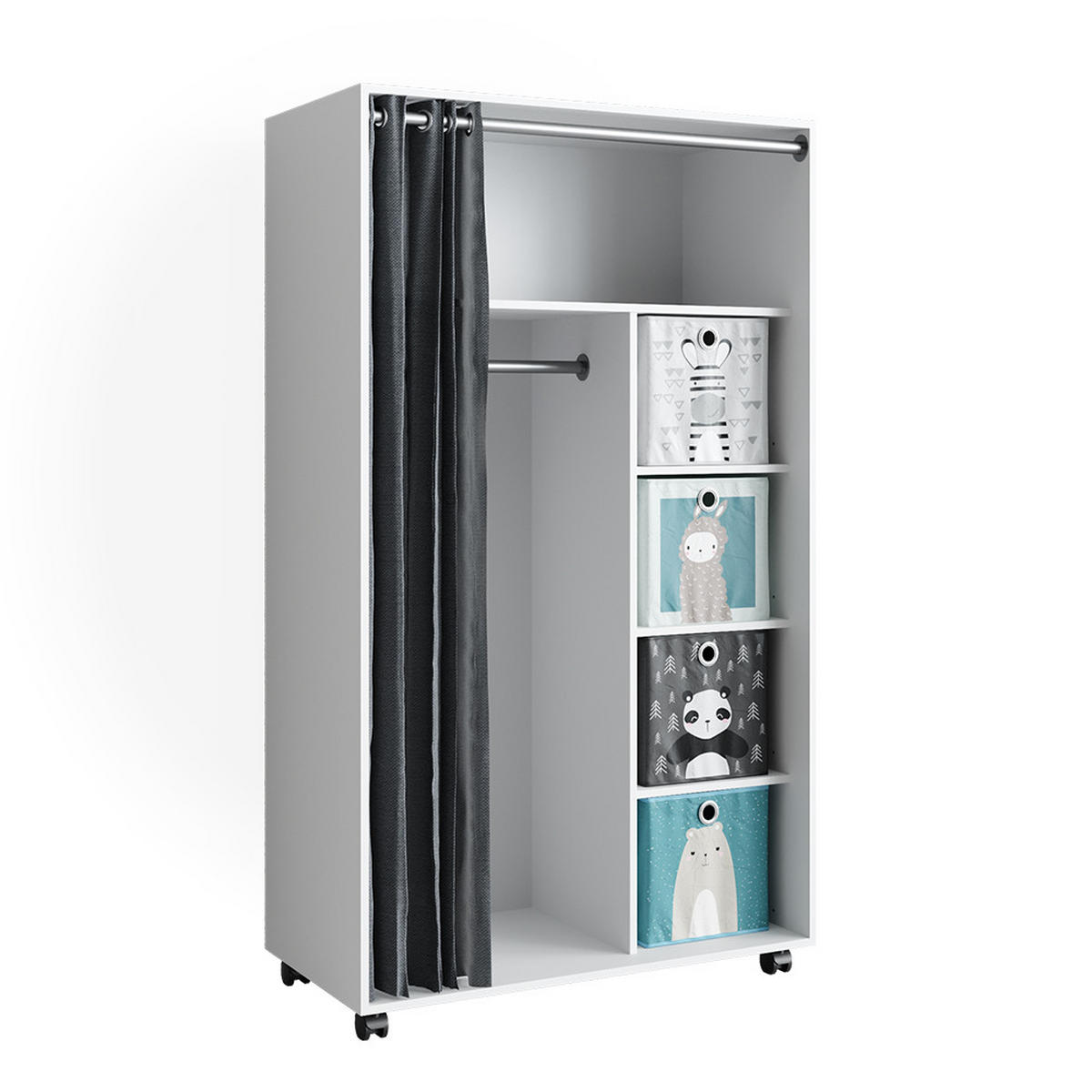 KLEIDERSCHRANK Doros Weiß 100 x 168 cm - Weiß, Holzwerkstoff (100/168/50cm) - Vicco