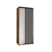 SCHWEBETÜRENSCHRANK 205,2/110/60 2-türig - Schwarz/Weiß, Holz/Metall (110/205.2/60cm) - Abiks Möbel