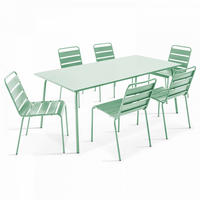 GARTENSET 7-tlg., Salbeigrünen - Grün, Metall - Oviala