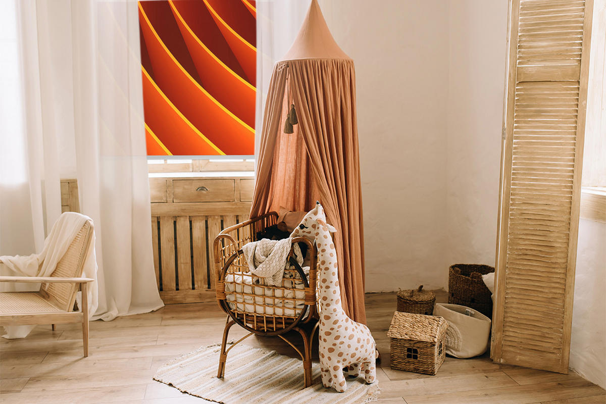 VNÚTORNÁ roleta - okenná roleta - roleta - 130x140 cm - Oranžová abstrakcia - oranžová, plast (130/140/0.5cm) - TULUP