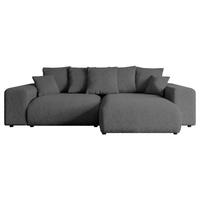 ECKSOFA Ottomane rechts ESKAR-L 266x176x84 Platinfarben Bouclé - Platinfarben/Schwarz, Holzwerkstoff/Kunststoff (176/266cm) - ALTDECOR