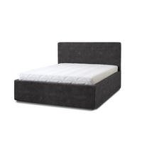 POLSTERBETT Puro Grande 160x200 in Plüsch Anthracite - Anthrazit, Holz (160/200cm) - Letti Moderni