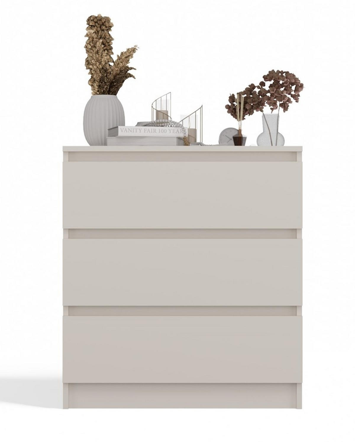 KOMMODE: 3 Schubladen Farbe: kaschmir, 70 x 40 x 75cm - Kaschmir, Holzwerkstoff (70/75/40cm) - 3XE LIVING