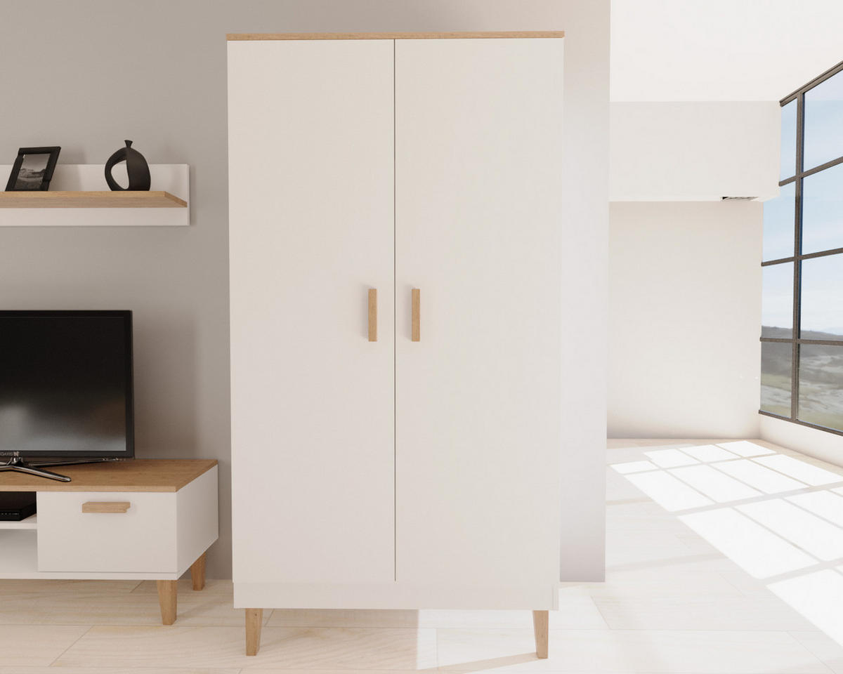 DREHTÜRENSCHRANK Denver - Weiß, Holzwerkstoff (100/184/55cm) - RAUMHIRSCH FURNITURE