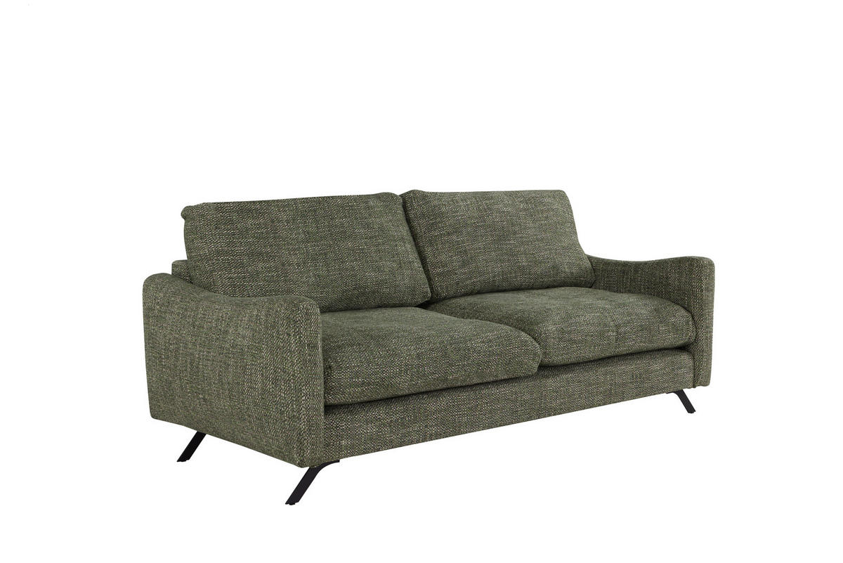 SOFA CLOUD mit schwarz Metallbeinen, Grün - Grün, Textil (235/98/107cm) - KS Home Concept