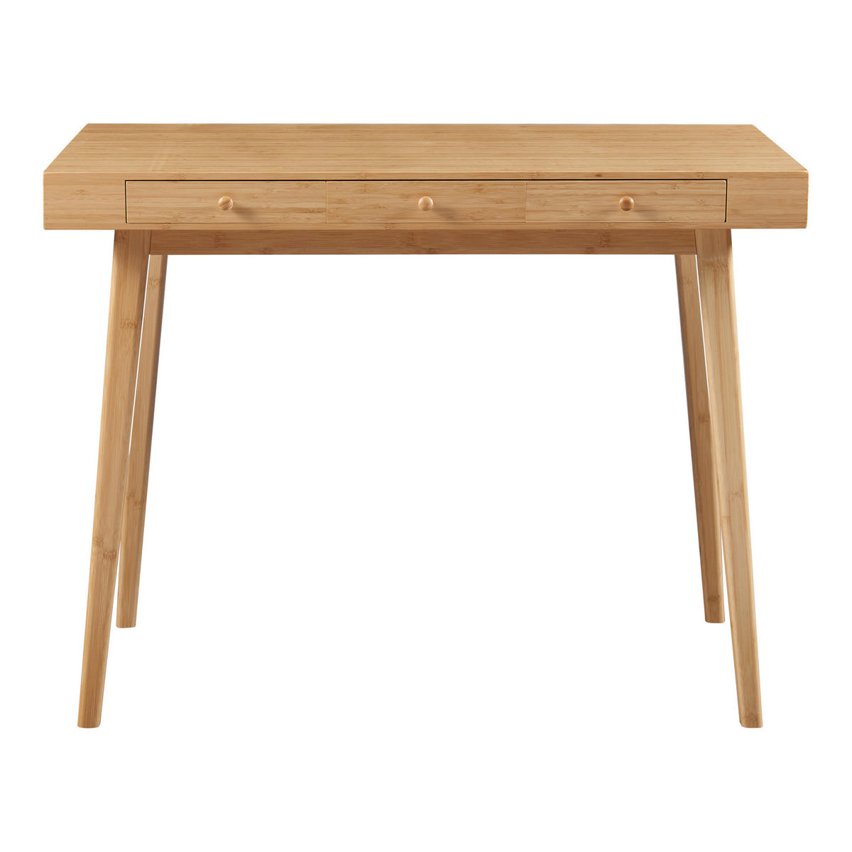 SCHREIBTISCH Hässleholm - Naturfarben, Naturmaterialien/Bambusholz (50/100/75cm) - [en.casa]