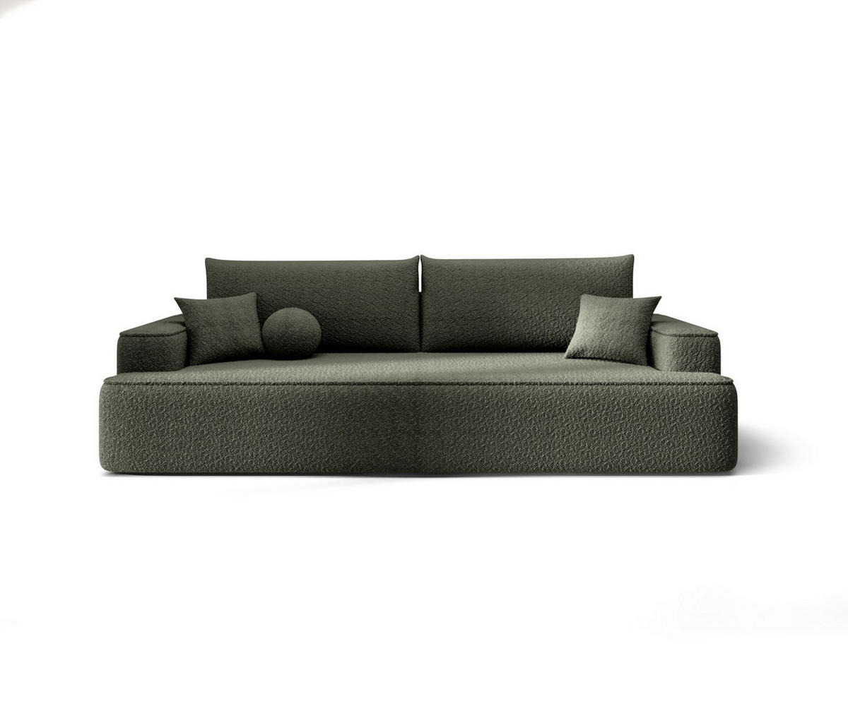 SOFA mit Schlaffunktion FIGO Quelle 37 - Dunkelgrün, Textil (250/75/150cm) - Bedante