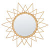 WANDSPIEGEL Rattan natürlich Sonnenform 61 cm Aroek - Beige/Naturfarben, Naturmaterialien (61/61/3cm) - Beliani