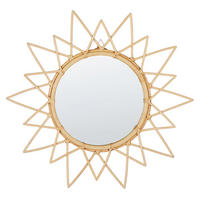 WANDSPIEGEL Rattan natürlich Sonnenform 61 cm Aroek - Beige/Naturfarben, Naturmaterialien (61/61/3cm) - Beliani