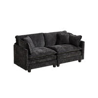 2-SITZER-SOFA DE-33969 modular Schwarz - Schwarz, Holzwerkstoff (195/84/75cm) - ComfortXL