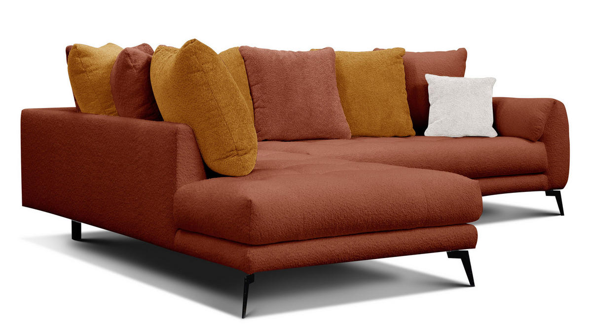 ECKSOFA CALME 5-Sitzer, dunkelorange und écru - Dunkelorange, Holz/Textil (294/229cm) - Courtois Laville
