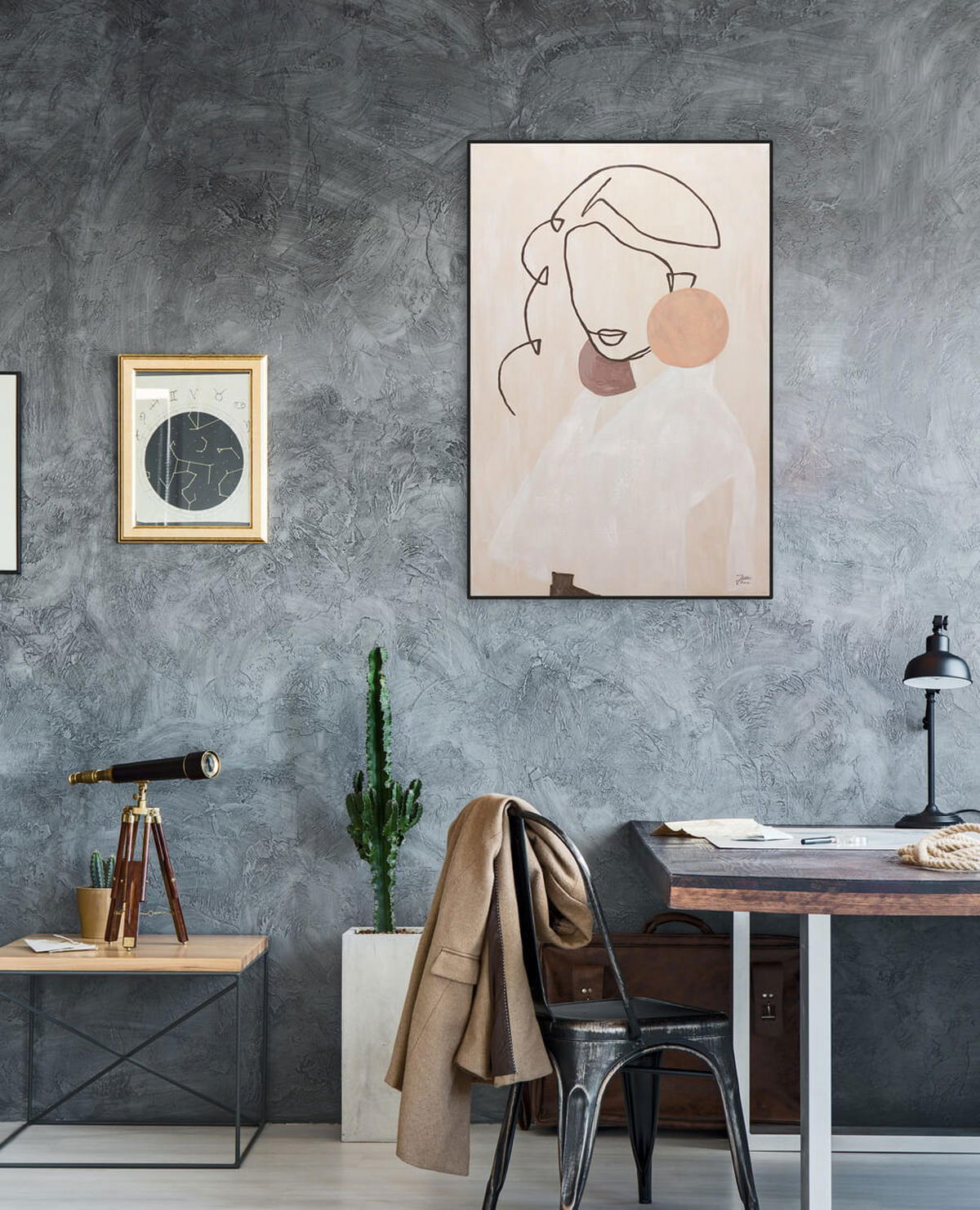 ACRYLBILD HANDGEMALT 60/90 cm - Beige/Braun, Holz/Textil (60/90cm) - KUNSTLOFT