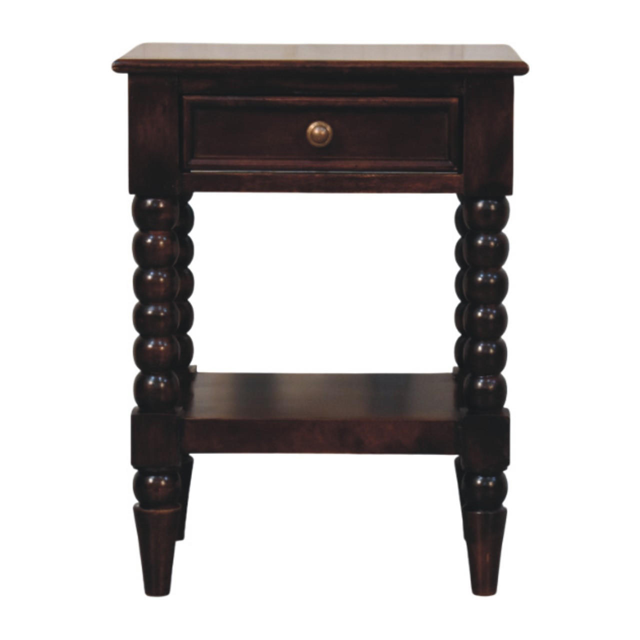 Artisan Furniture ZÁVĚSNÁ KONZOLE v povrchové úpravě z kaštanového dřeva, 2 zásuvky, hnědá