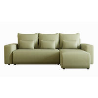 ECKSOFA Travis mit Bettkasten und Schlaffunktion, L-Form, Cord, Universal - Salbeigrün, Holzwerkstoff (248/148cm) - 4ALL HOME